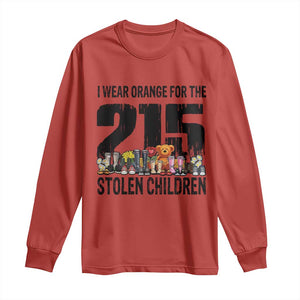 I Wear Orange For The 215 Stolen Children Long Sleeve Shirt Native Child Tribute 215 Memorial Awareness TS02 Red Print Your Wear