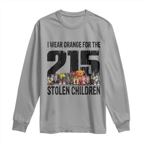 I Wear Orange For The 215 Stolen Children Long Sleeve Shirt Native Child Tribute 215 Memorial Awareness TS02 Sport Gray Print Your Wear