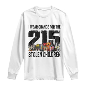 I Wear Orange For The 215 Stolen Children Long Sleeve Shirt Native Child Tribute 215 Memorial Awareness TS02 White Print Your Wear