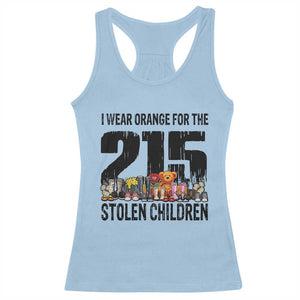 I Wear Orange For The 215 Stolen Children Racerback Tank Top Native Child Tribute 215 Memorial Awareness TS02 Light Blue Print Your Wear