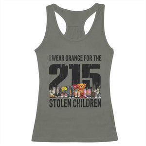 I Wear Orange For The 215 Stolen Children Racerback Tank Top Native Child Tribute 215 Memorial Awareness TS02 Military Green Print Your Wear