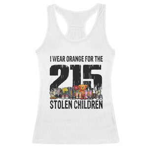 I Wear Orange For The 215 Stolen Children Racerback Tank Top Native Child Tribute 215 Memorial Awareness TS02 White Print Your Wear