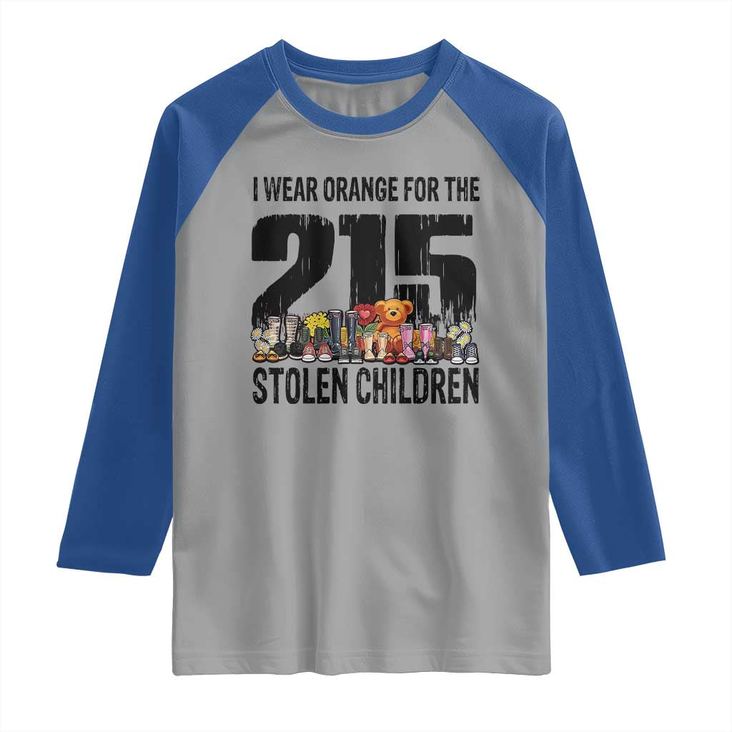 I Wear Orange For The 215 Stolen Children Raglan Shirt Native Child Tribute 215 Memorial Awareness TS02 Sport Gray Royal Print Your Wear