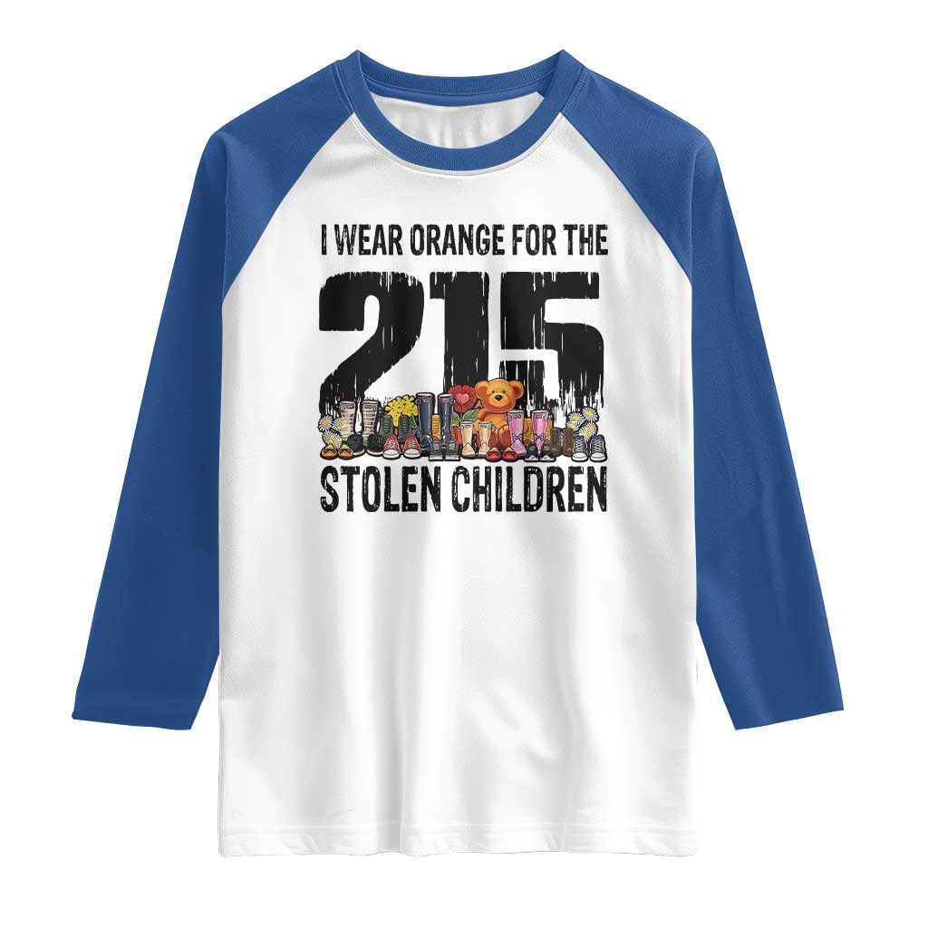 I Wear Orange For The 215 Stolen Children Raglan Shirt Native Child Tribute 215 Memorial Awareness TS02 White Royal Print Your Wear