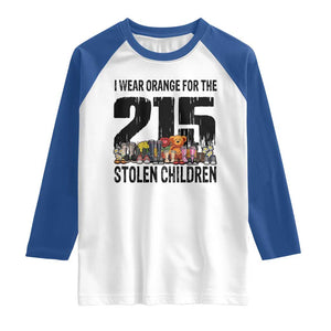I Wear Orange For The 215 Stolen Children Raglan Shirt Native Child Tribute 215 Memorial Awareness TS02 White Royal Print Your Wear