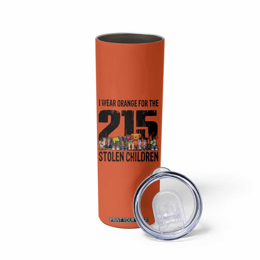 I Wear Orange For The 215 Stolen Children Skinny Tumbler Native Child Tribute 215 Memorial Awareness TS02 Print Your Wear