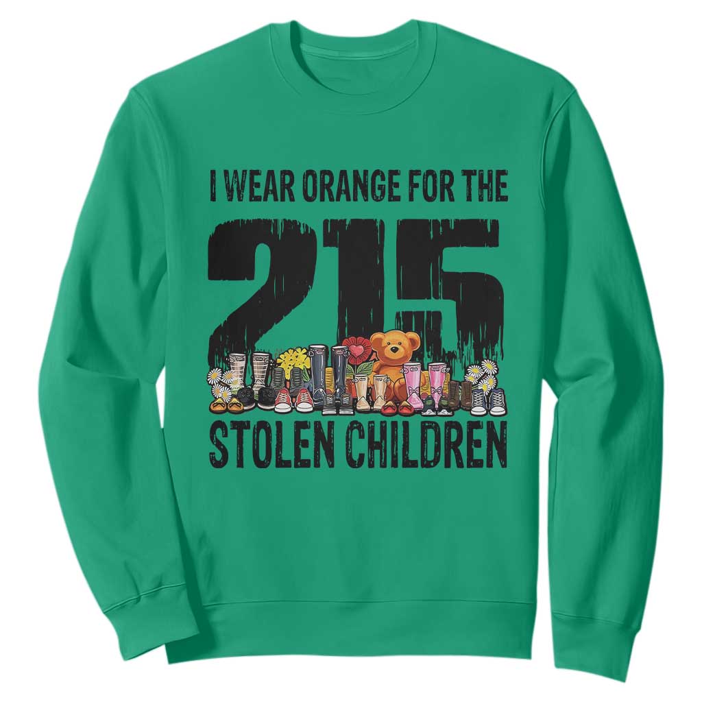 I Wear Orange For The 215 Stolen Children Sweatshirt Native Child Tribute 215 Memorial Awareness TS02 Irish Green Print Your Wear