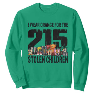 I Wear Orange For The 215 Stolen Children Sweatshirt Native Child Tribute 215 Memorial Awareness TS02 Irish Green Print Your Wear