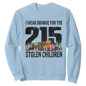 I Wear Orange For The 215 Stolen Children Sweatshirt Native Child Tribute 215 Memorial Awareness TS02 Light Blue Print Your Wear