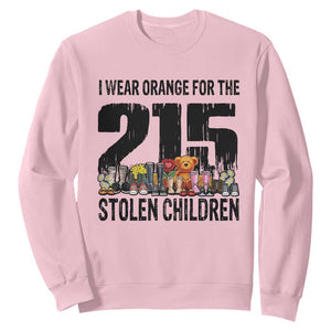 I Wear Orange For The 215 Stolen Children Sweatshirt Native Child Tribute 215 Memorial Awareness TS02 Light Pink Print Your Wear