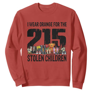 I Wear Orange For The 215 Stolen Children Sweatshirt Native Child Tribute 215 Memorial Awareness TS02 Red Print Your Wear