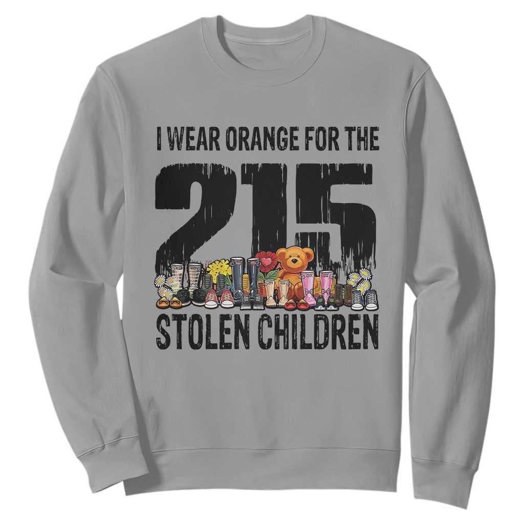 I Wear Orange For The 215 Stolen Children Sweatshirt Native Child Tribute 215 Memorial Awareness TS02 Sport Gray Print Your Wear