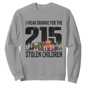 I Wear Orange For The 215 Stolen Children Sweatshirt Native Child Tribute 215 Memorial Awareness TS02 Sport Gray Print Your Wear