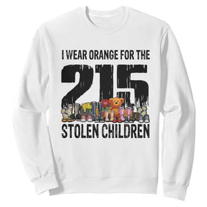 I Wear Orange For The 215 Stolen Children Sweatshirt Native Child Tribute 215 Memorial Awareness TS02 White Print Your Wear