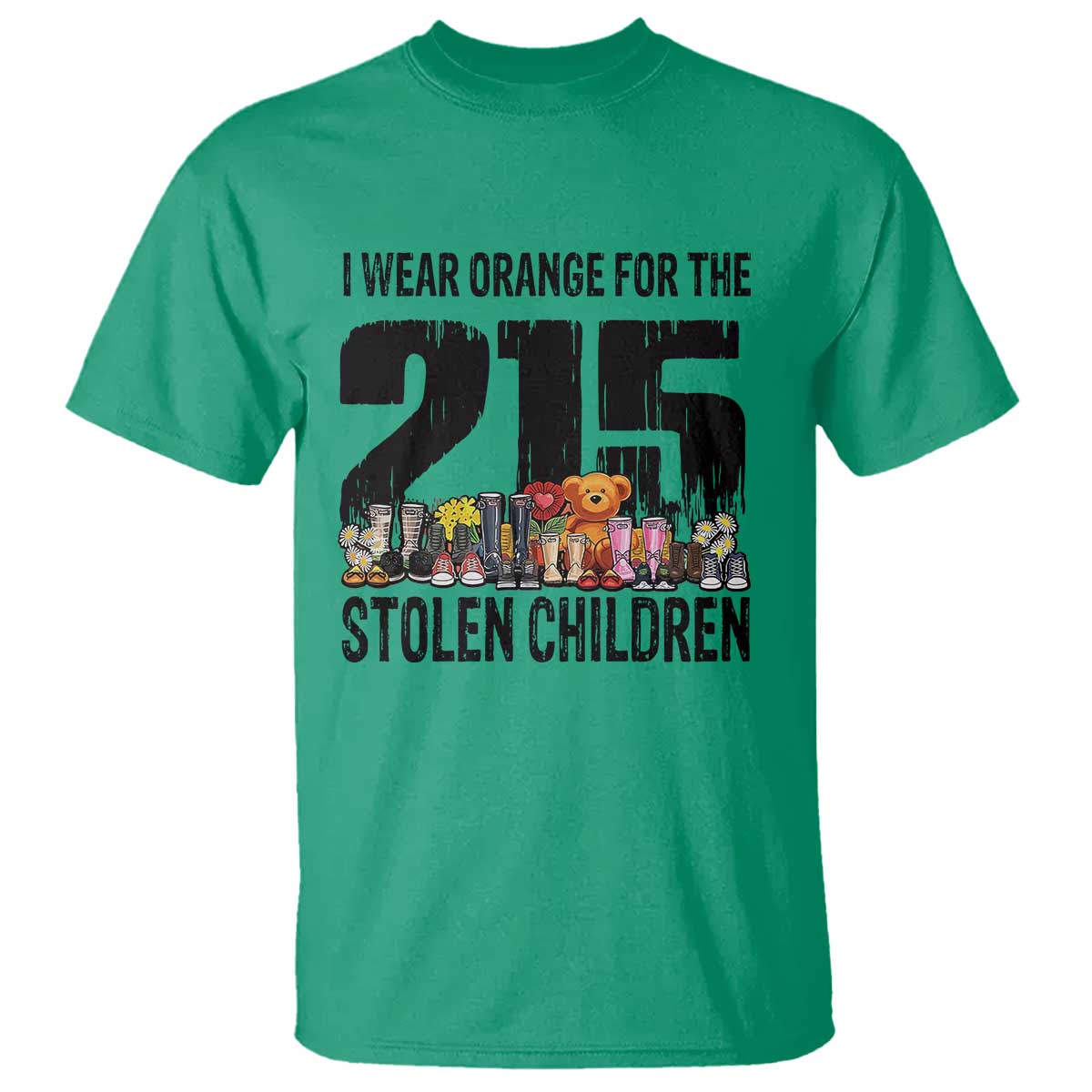 I Wear Orange For The 215 Stolen Children T Shirt Native Child Tribute 215 Memorial Awareness TS02 Irish Green Print Your Wear