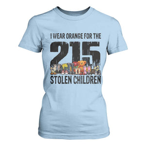 I Wear Orange For The 215 Stolen Children T Shirt For Women Native Child Tribute 215 Memorial Awareness TS02 Light Blue Print Your Wear