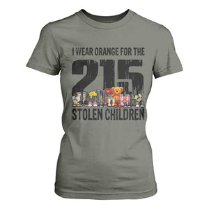 I Wear Orange For The 215 Stolen Children T Shirt For Women Native Child Tribute 215 Memorial Awareness TS02 Military Green Print Your Wear