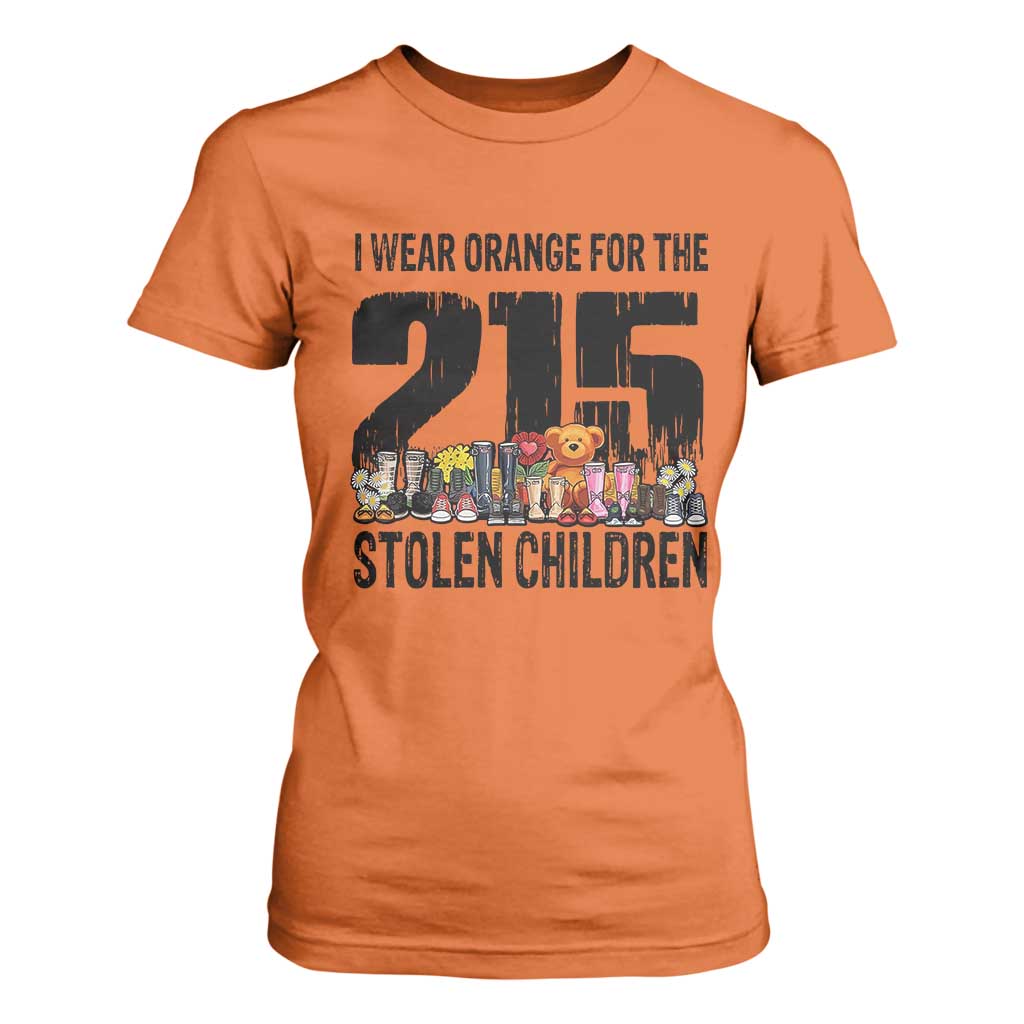 I Wear Orange For The 215 Stolen Children T Shirt For Women Native Child Tribute 215 Memorial Awareness TS02 Orange Print Your Wear