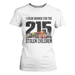 I Wear Orange For The 215 Stolen Children T Shirt For Women Native Child Tribute 215 Memorial Awareness TS02 White Print Your Wear