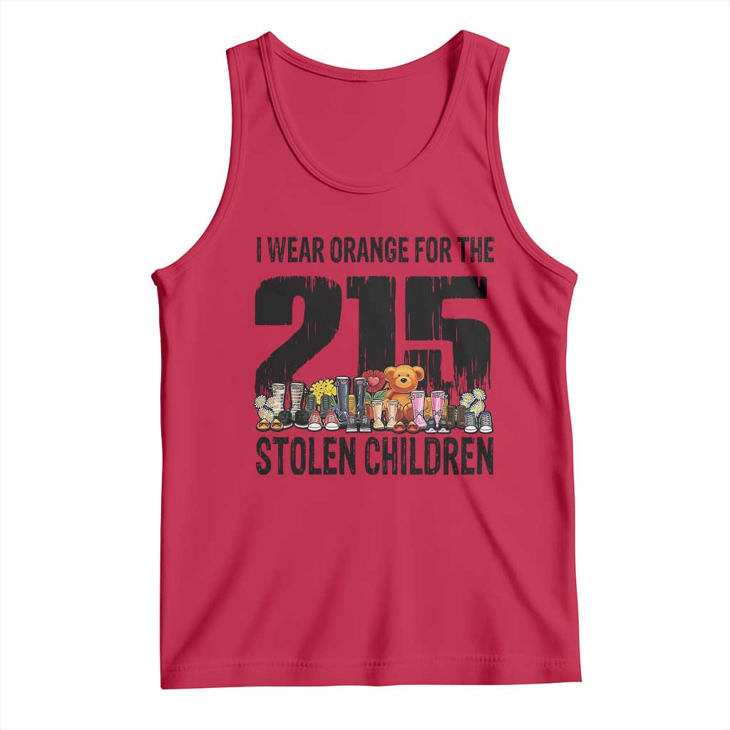 I Wear Orange For The 215 Stolen Children Tank Top Native Child Tribute 215 Memorial Awareness TS02 Red Print Your Wear
