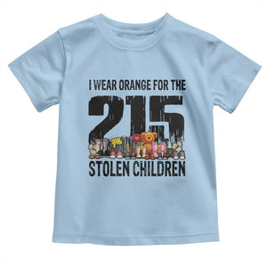 I Wear Orange For The 215 Stolen Children Toddler T Shirt Native Child Tribute 215 Memorial Awareness TS02 Light Blue Print Your Wear