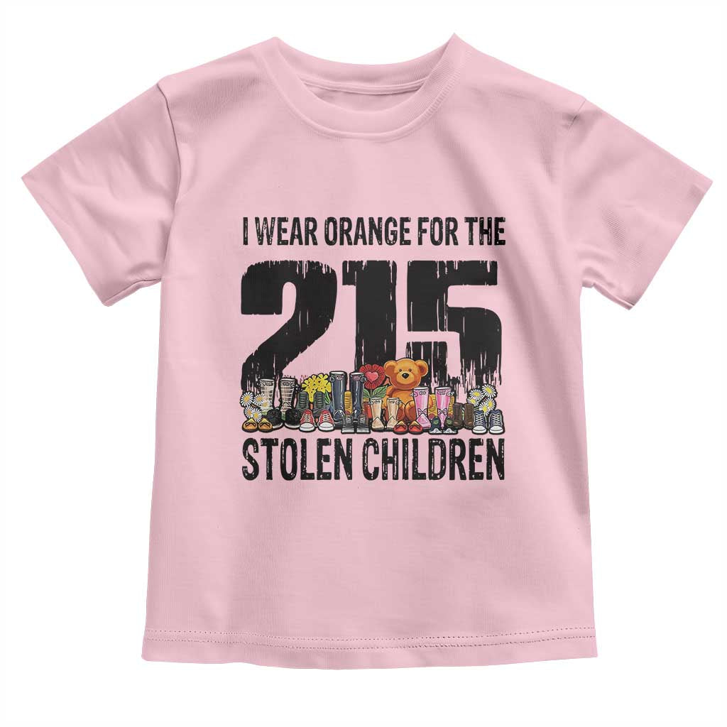 I Wear Orange For The 215 Stolen Children Toddler T Shirt Native Child Tribute 215 Memorial Awareness TS02 Light Pink Print Your Wear