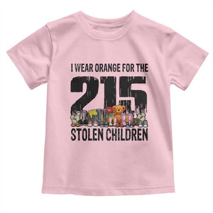 I Wear Orange For The 215 Stolen Children Toddler T Shirt Native Child Tribute 215 Memorial Awareness TS02 Light Pink Print Your Wear