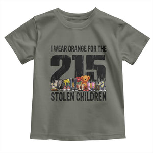 I Wear Orange For The 215 Stolen Children Toddler T Shirt Native Child Tribute 215 Memorial Awareness TS02 Military Green Print Your Wear