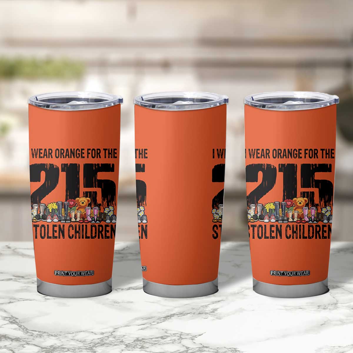 I Wear Orange For The 215 Stolen Children Tumbler Cup Native Child Tribute 215 Memorial Awareness TS02 Print Your Wear