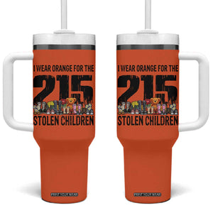 I Wear Orange For The 215 Stolen Children Tumbler With Handle Native Child Tribute 215 Memorial Awareness TS02 One Size: 40 oz Orange Print Your Wear