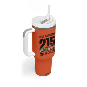I Wear Orange For The 215 Stolen Children Tumbler With Handle Native Child Tribute 215 Memorial Awareness TS02 Print Your Wear