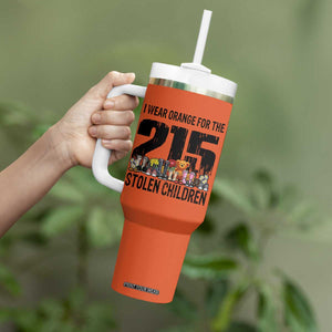 I Wear Orange For The 215 Stolen Children Tumbler With Handle Native Child Tribute 215 Memorial Awareness TS02 Print Your Wear
