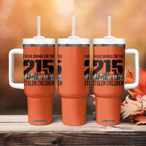 I Wear Orange For The 215 Stolen Children Tumbler With Handle Native Child Tribute 215 Memorial Awareness TS02 Print Your Wear