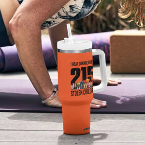 I Wear Orange For The 215 Stolen Children Tumbler With Handle Native Child Tribute 215 Memorial Awareness TS02 Print Your Wear