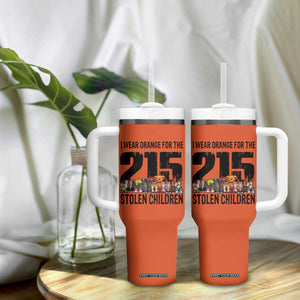 I Wear Orange For The 215 Stolen Children Tumbler With Handle Native Child Tribute 215 Memorial Awareness TS02 Print Your Wear