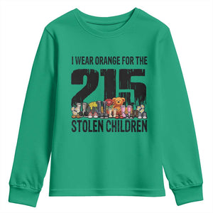 I Wear Orange For The 215 Stolen Children Youth Sweatshirt Native Child Tribute 215 Memorial Awareness TS02 Irish Green Print Your Wear