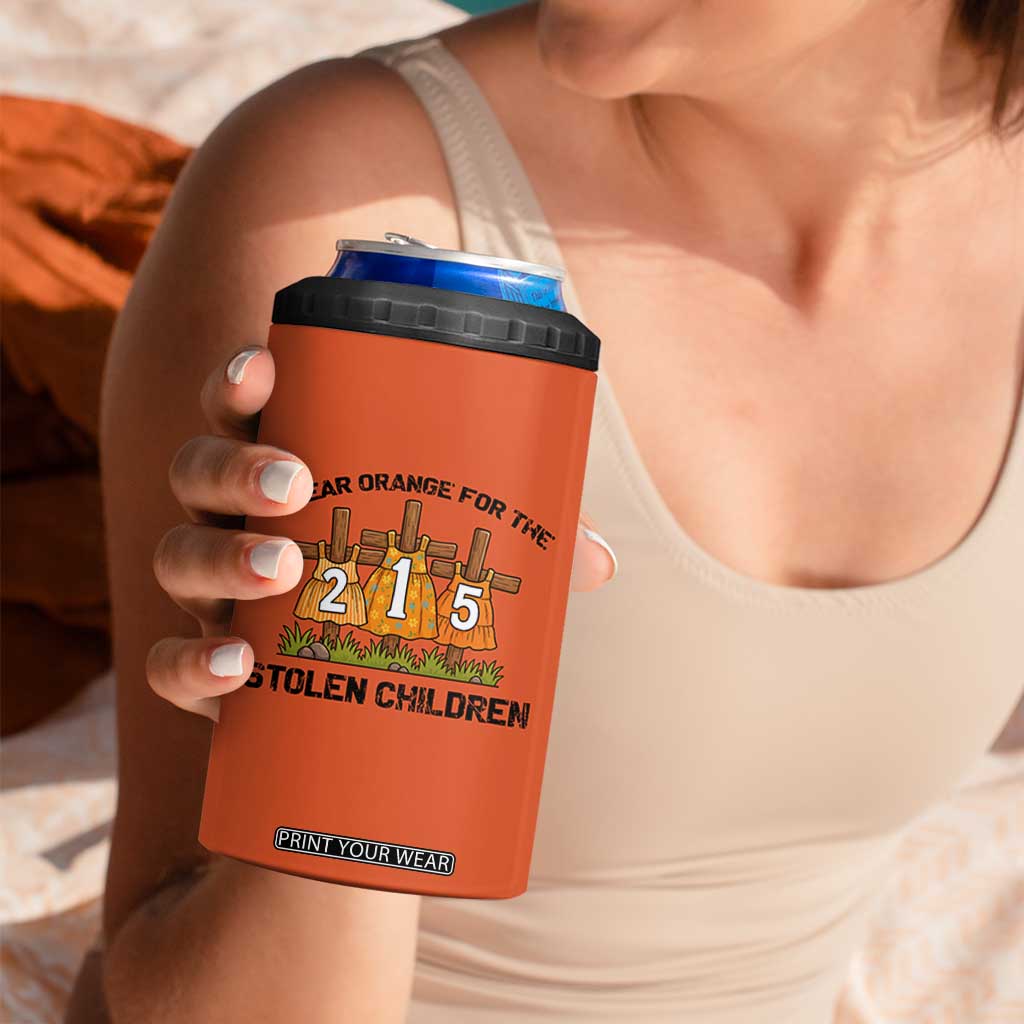Orange Shirt Day 4 in 1 Can Cooler Tumbler I Wear Orange For The 215 Stolen Children TS02 Print Your Wear