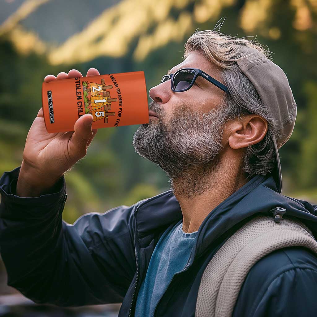 Orange Shirt Day 4 in 1 Can Cooler Tumbler I Wear Orange For The 215 Stolen Children TS02 Print Your Wear