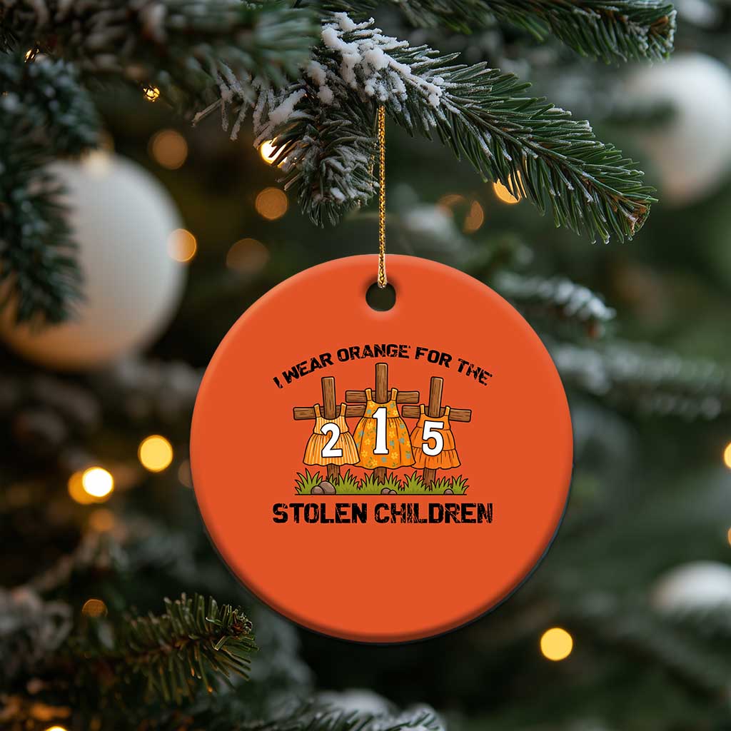 Orange Shirt Day Christmas Ceramic Ornament I Wear Orange For The 215 Stolen Children TS02 Print Your Wear