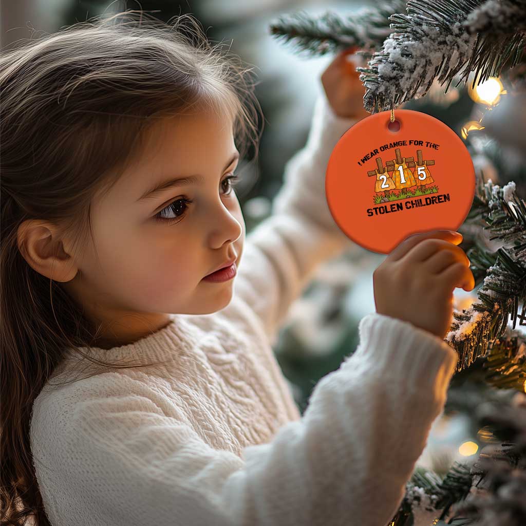 Orange Shirt Day Christmas Ceramic Ornament I Wear Orange For The 215 Stolen Children TS02 Print Your Wear