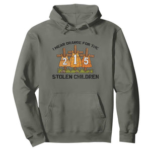 Orange Shirt Day Hoodie I Wear Orange For The 215 Stolen Children TS02 Military Green Print Your Wear