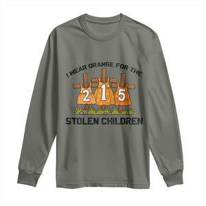 Orange Shirt Day Long Sleeve Shirt I Wear Orange For The 215 Stolen Children TS02 Military Green Print Your Wear