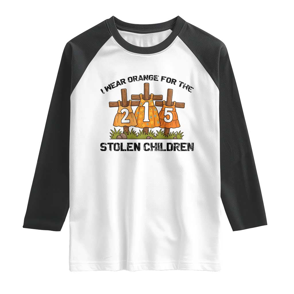 Orange Shirt Day Raglan Shirt I Wear Orange For The 215 Stolen Children TS02 White Black Print Your Wear