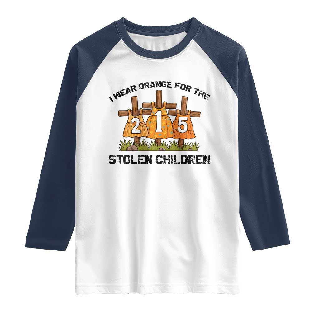 Orange Shirt Day Raglan Shirt I Wear Orange For The 215 Stolen Children TS02 White Navy Print Your Wear