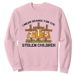 Orange Shirt Day Sweatshirt I Wear Orange For The 215 Stolen Children TS02 Light Pink Print Your Wear