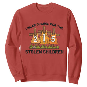Orange Shirt Day Sweatshirt I Wear Orange For The 215 Stolen Children TS02 Red Print Your Wear