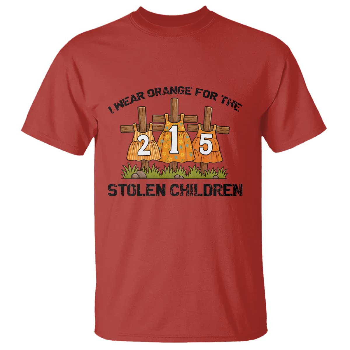 Orange Shirt Day T Shirt I Wear Orange For The 215 Stolen Children TS02 Red Print Your Wear