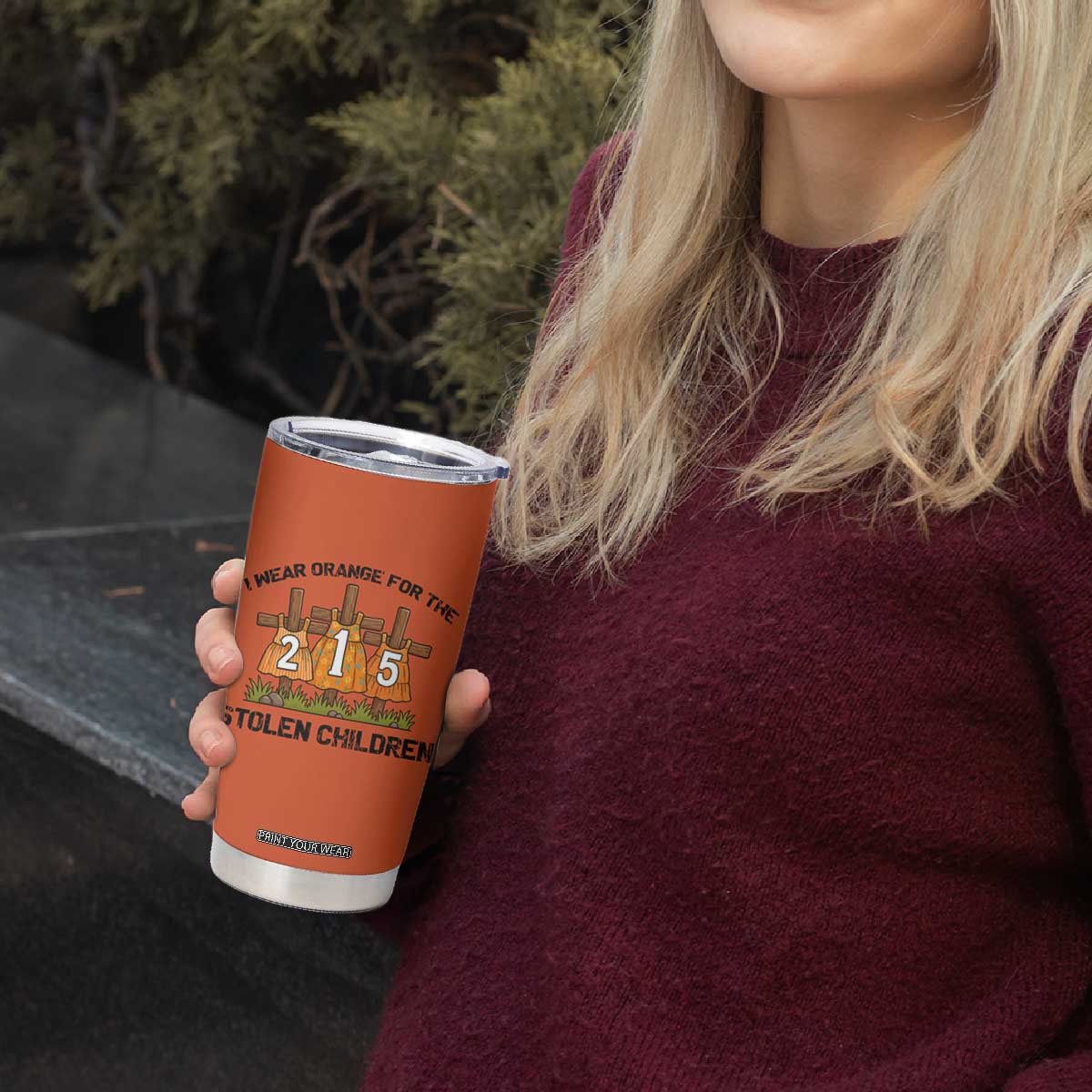 Orange Shirt Day Tumbler Cup I Wear Orange For The 215 Stolen Children TS02 Print Your Wear