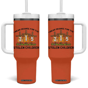 Orange Shirt Day Tumbler With Handle I Wear Orange For The 215 Stolen Children TS02 One Size: 40 oz Orange Print Your Wear