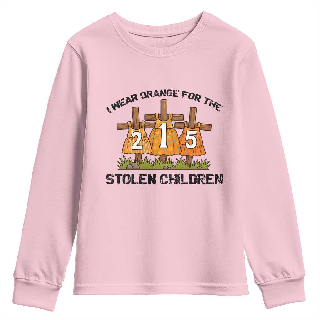 Orange Shirt Day Youth Sweatshirt I Wear Orange For The 215 Stolen Children TS02 Light Pink Print Your Wear